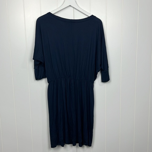 Wantable Womens Dress M Navy Pullover 3/4 Sleeves Stretch Waist Jersey Comfy EUC - Picture 6 of 9
